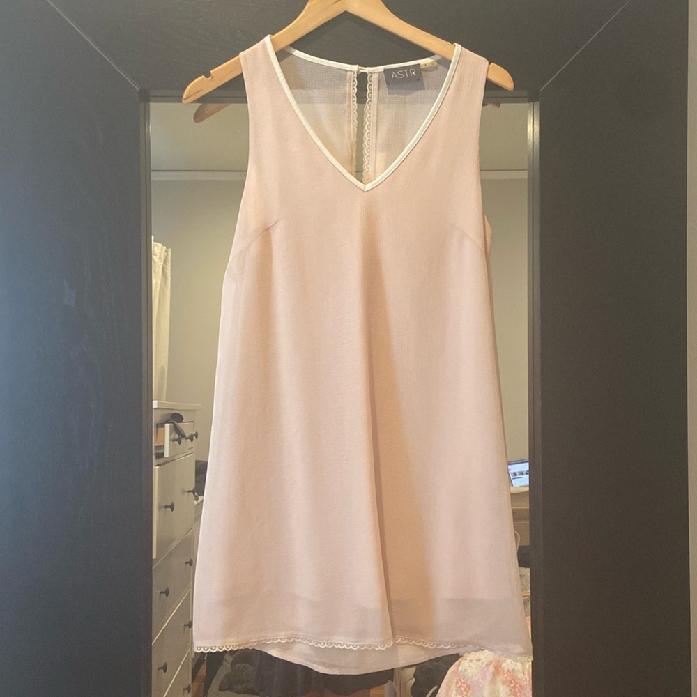 Pink ASTR split back v neck dress
